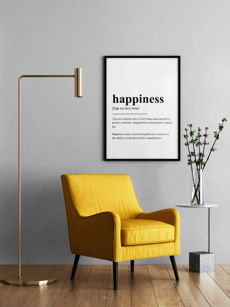 Happiness Poster - Definition Posters - Wall Art