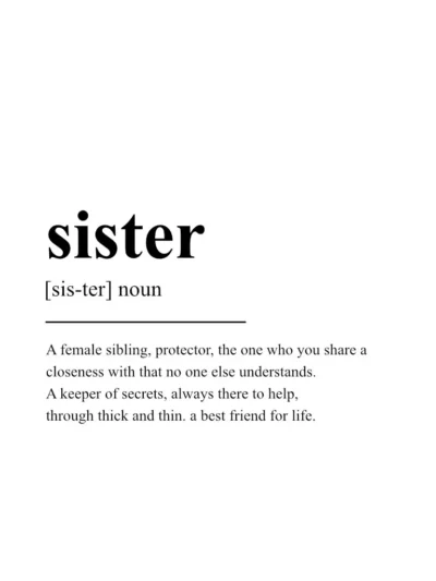Sister Poster - Definition Posters - Wall Art