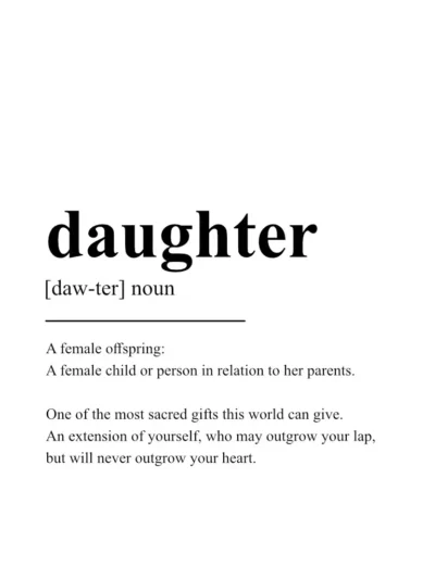 Daughter Poster - Definition Posters - Wall Art