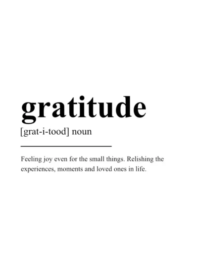 Gratitude Poster - Definition Posters - Wall Art