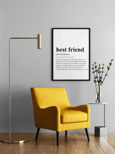 Best Friend Poster - Definition Posters - Wall Art