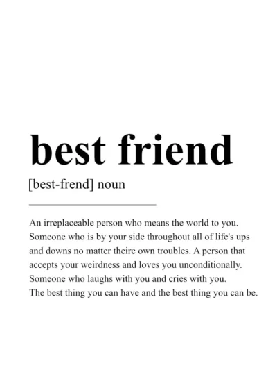 Best Friend Poster - Definition Posters - Wall Art