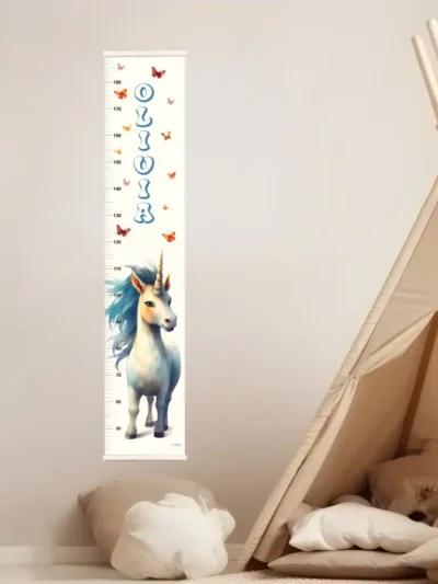 Mätsticka för barn med namn och enhörning, unicorn motiv