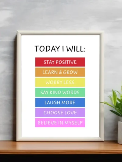 Today I will positive poster