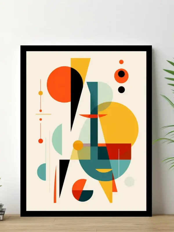 Eiffel’s Radiance – Abstrakt Poster i Beige, Grönt, Gult och Orange – Online posters