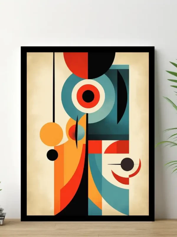 Ögonen av Abstraktion – Abstrakt Poster i Beige, Blått, Svart och Orange – Online Posters