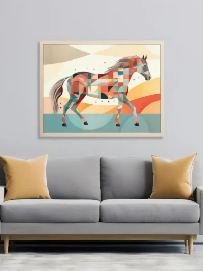 Häst av Färger - Abstrakt Affisch med En Fantasifull Skapelse