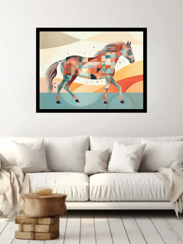 Häst av Färger – Abstrakt Affisch med En Fantasifull Skapelse