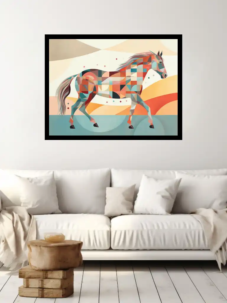 Häst av Färger - Abstrakt Affisch med En Fantasifull Skapelse
