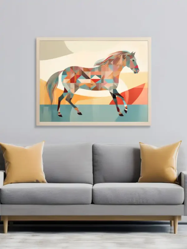Elegans i Form – Abstrakt Poster med Den Abstrakta Hästen