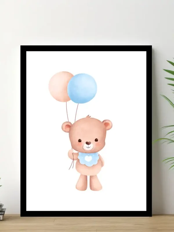 Barnposter med namn – Barntavlor – En björnpojkes födelsedag