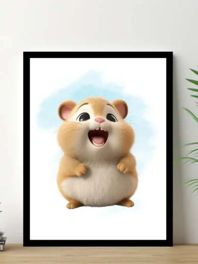 Barnposter med namn - Poster för barnrum - Hungrig hamster