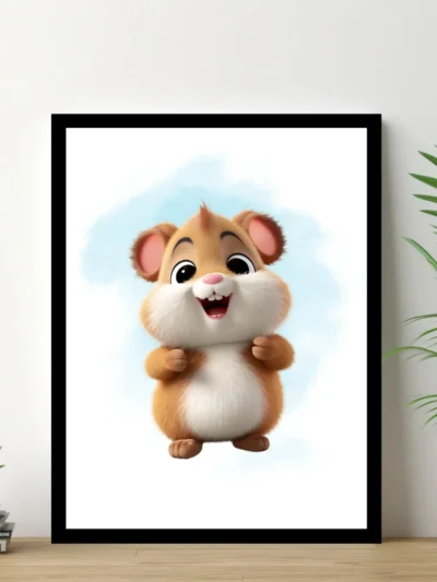 Barnposter med namn - Poster för barnrum - Dansande hamster