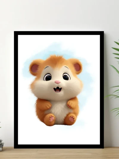 Barnposter med namn - Poster för barnrum - Hamster baby