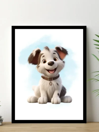 Barnposter med namn - Poster för barnrum - Hund kompis 4