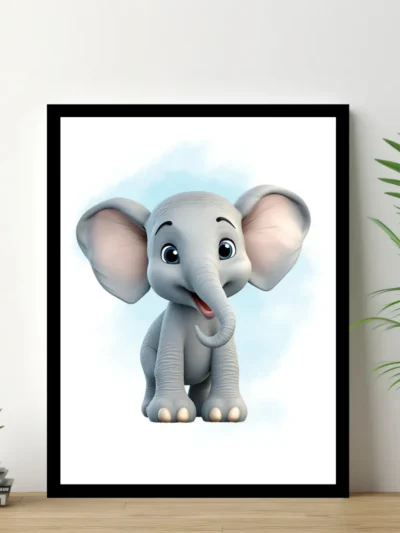 Barnposter med namn - Poster för barnrum - Elefant bebis