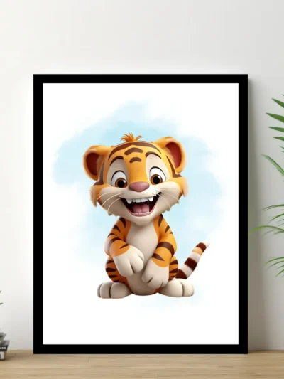 Barnposter med namn - Poster för barnrum - Liten tiger