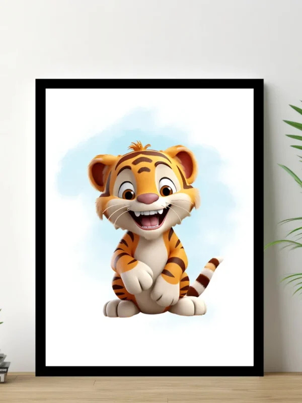 Barnposter med namn – Poster för barnrum – Liten tiger