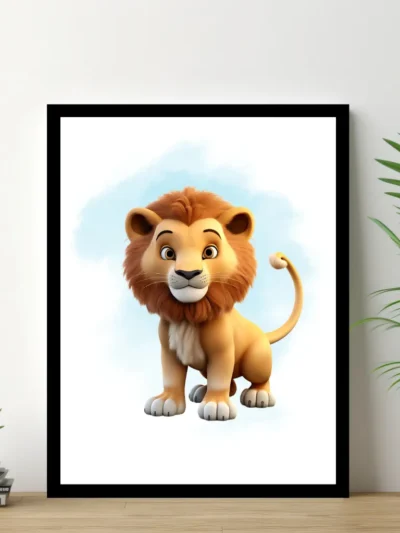 Barnposter med namn - Poster för barnrum - Lion